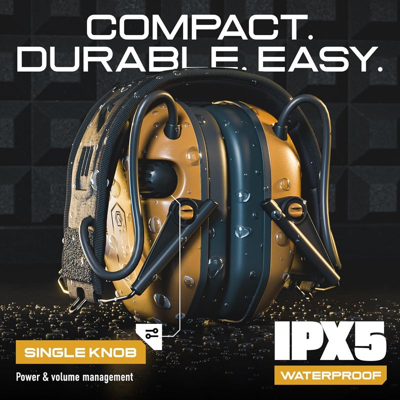 EARMOR M300A Ear Protection For Gun Range - Shooting Ear Muffs with Ergonomic Gel Cushions, IPX5 Waterproof Gear - Image 2